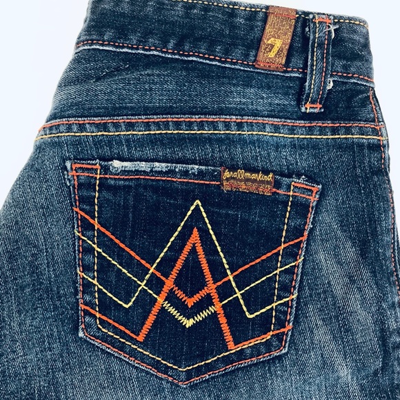 7 For All Mankind Denim - [7FAM] “A” Pocket Jeans yellow/orange stitch